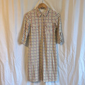 J.McLaughlin Gilchrist 3/4 Sleeve Horsebit Button Up Shift Shirt Dress